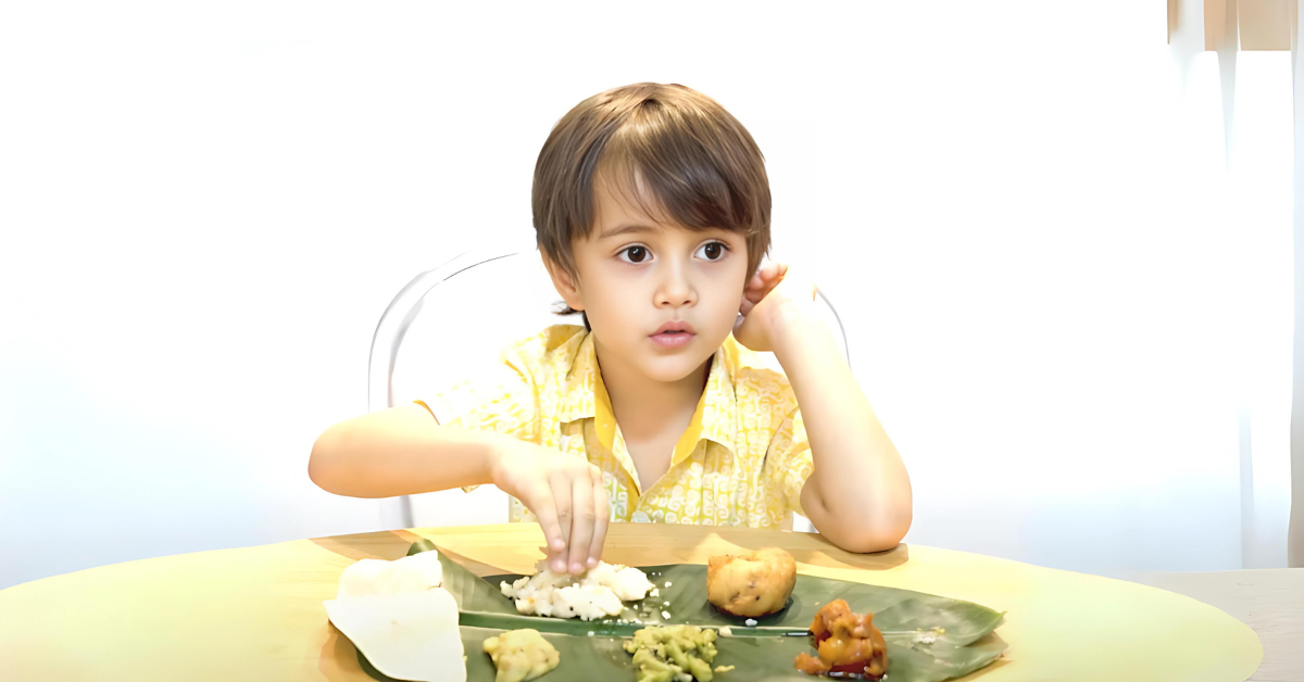 A person eating with hands