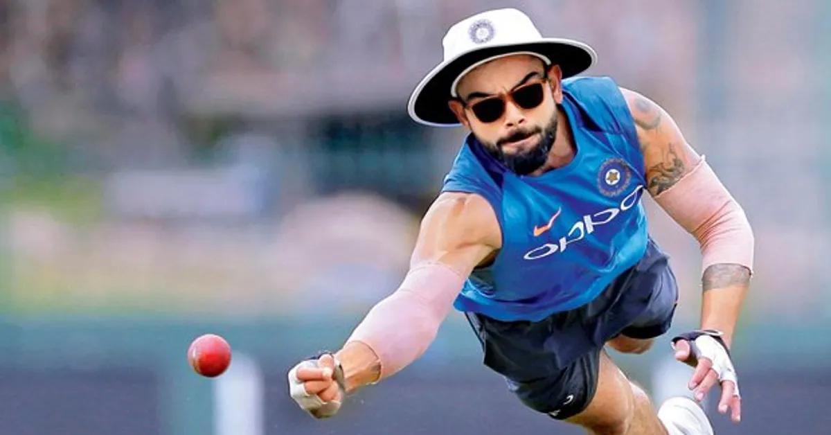 Virat practicing on the field