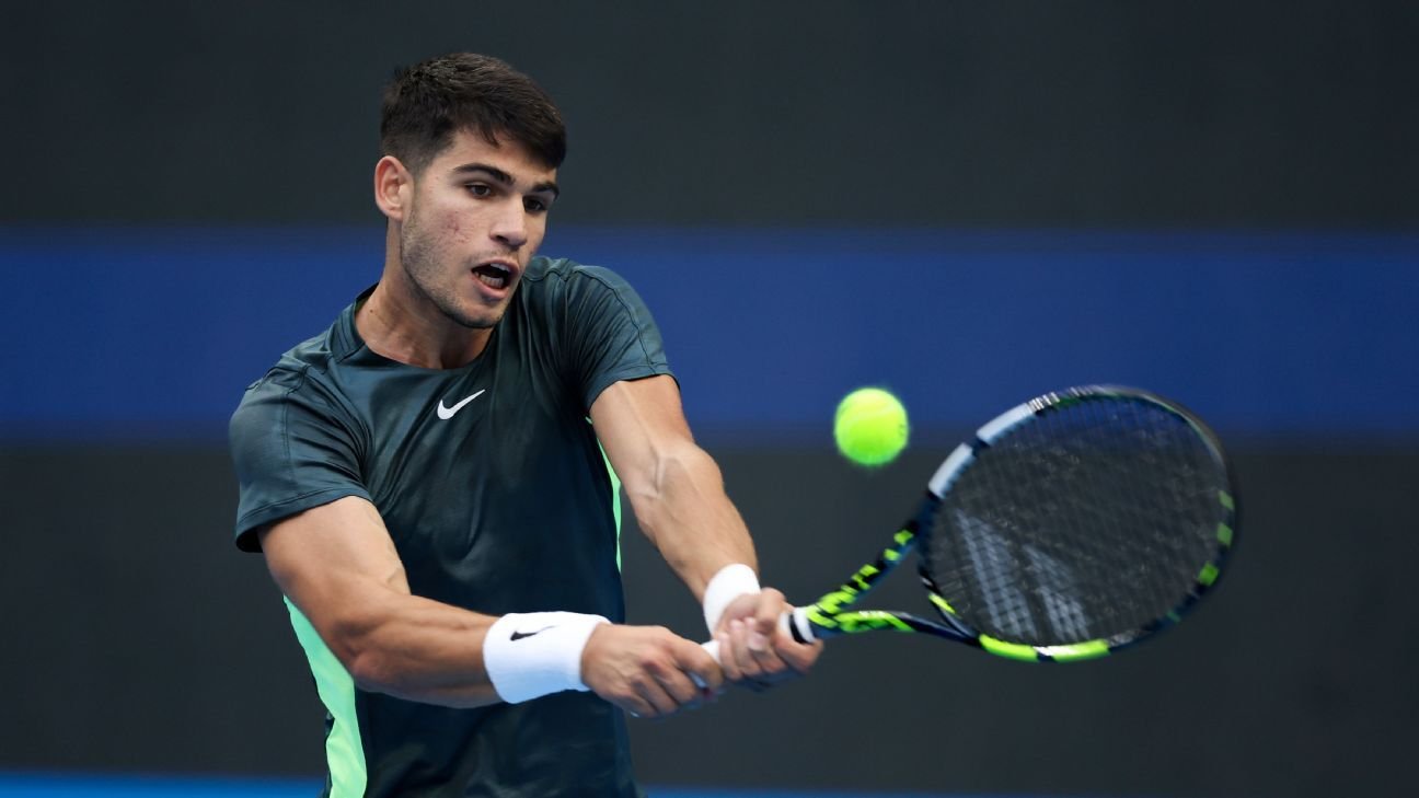 Carlos Alcaraz At a game of tennis