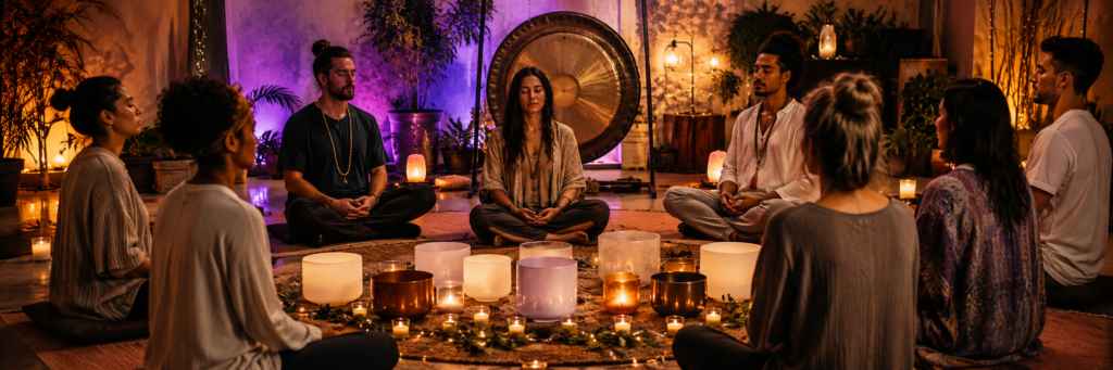 group meditation benefits, sound healing ceremonies near me, collective breathwork circles, communal mental health, sound bath meditation, urban wellness practices, mindfulness groups, healing sound therapy, meditation circles, mental clarity meditation, stress relief techniques, community wellness events